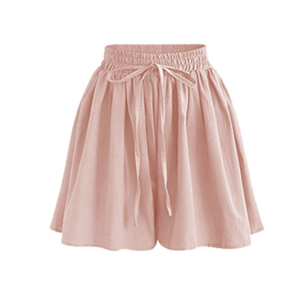 Calções Largos em Chiffon para Mulher – Cintura Elástica, Estilo Coreano, Tamanhos Grandes