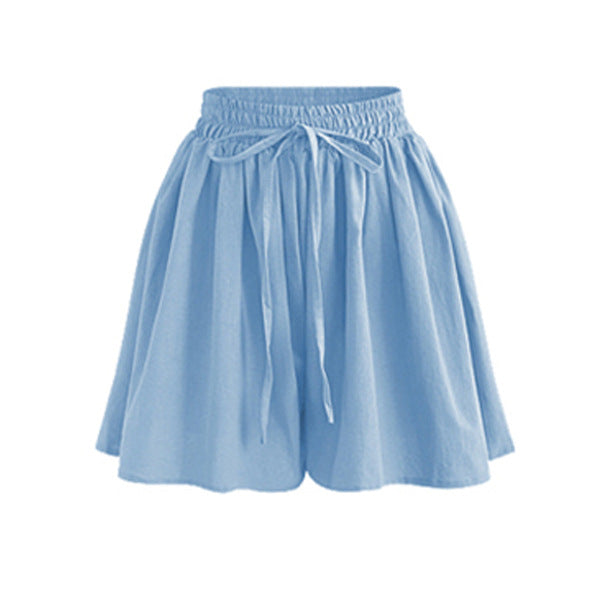 Calções Largos em Chiffon para Mulher – Cintura Elástica, Estilo Coreano, Tamanhos Grandes