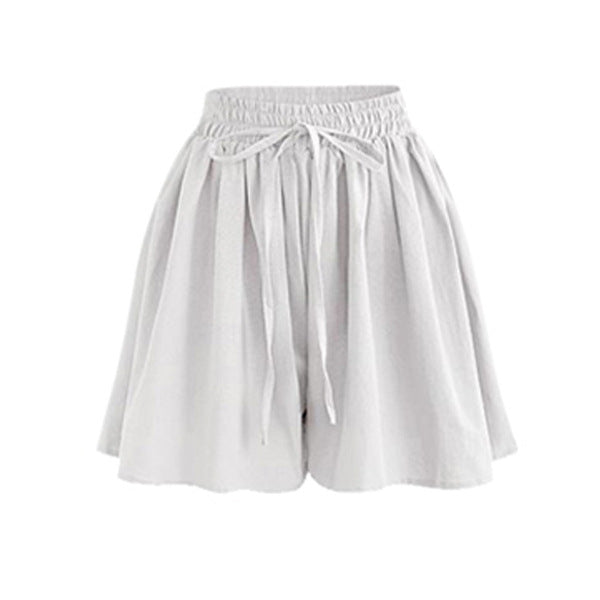 Calções Largos em Chiffon para Mulher – Cintura Elástica, Estilo Coreano, Tamanhos Grandes