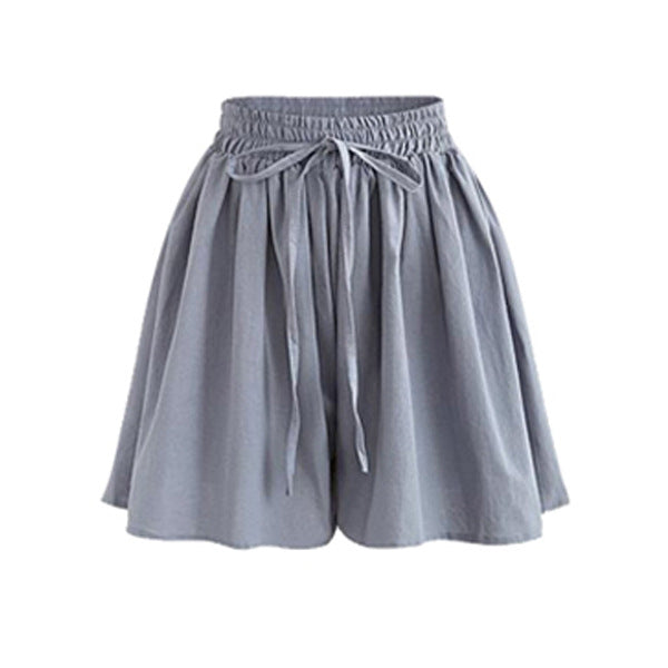 Calções Largos em Chiffon para Mulher – Cintura Elástica, Estilo Coreano, Tamanhos Grandes