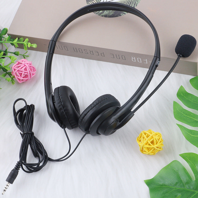 Auscultadores com Microfone Estéreo – Headset com Fio Universal para PC, Tablet e Telefóne