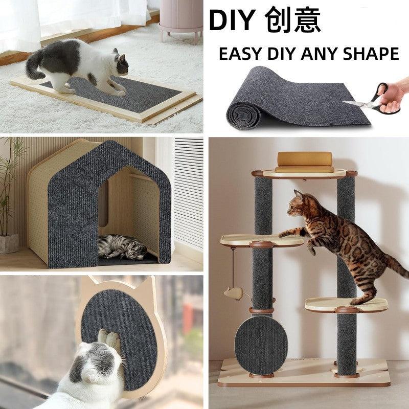 Tapete de Carpete Autocolante Cortável para Árvore de Gato – Cobertura para Móveis, Degraus e Postes de Arranhar