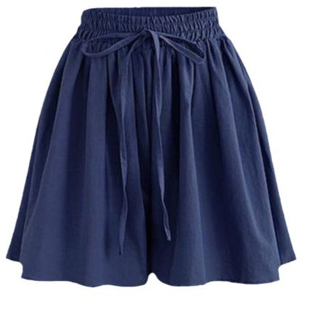 Calções Largos em Chiffon para Mulher – Cintura Elástica, Estilo Coreano, Tamanhos Grandes