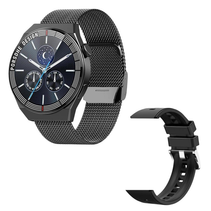 Smartwatch Desportivo Estilo Porsche GT3/8/C4P – NFC, Chamadas Bluetooth, Freq. Cardíaca e Pressão Arterial