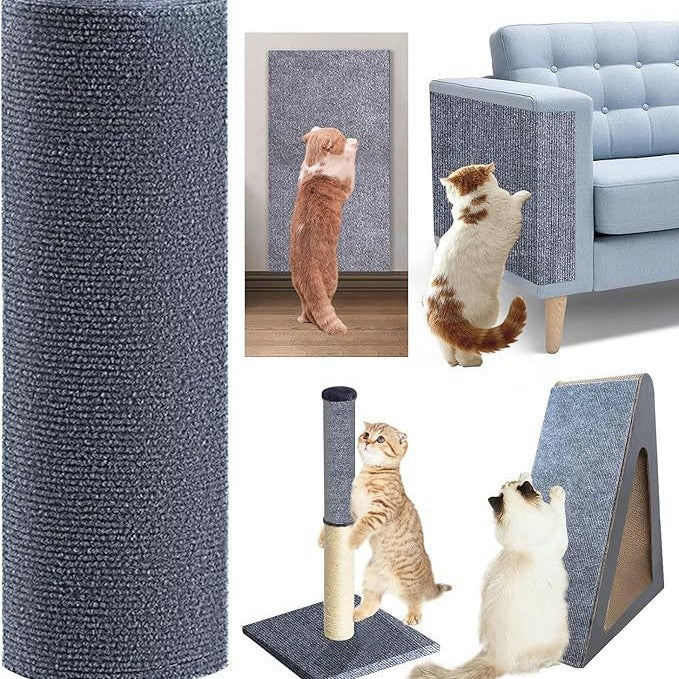 Tapete de Carpete Autocolante Cortável para Árvore de Gato – Cobertura para Móveis, Degraus e Postes de Arranhar