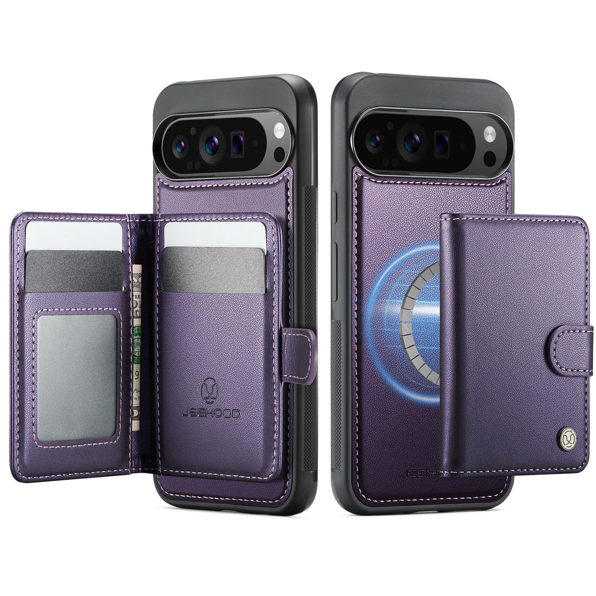 Capa Magnética 2 em 1 com Porta-Cartões e Carregamento Sem Fios para Google Pixel 10 e 11 Pro XL
