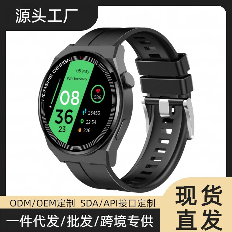 Smartwatch Desportivo Estilo Porsche GT3/8/C4P – NFC, Chamadas Bluetooth, Freq. Cardíaca e Pressão Arterial