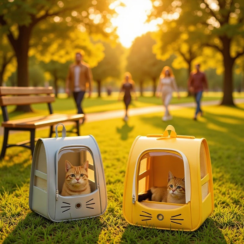 Mochila Cápsula Espacial para Gato – Transparente, Respiravel, Leve e Grande Capacidade