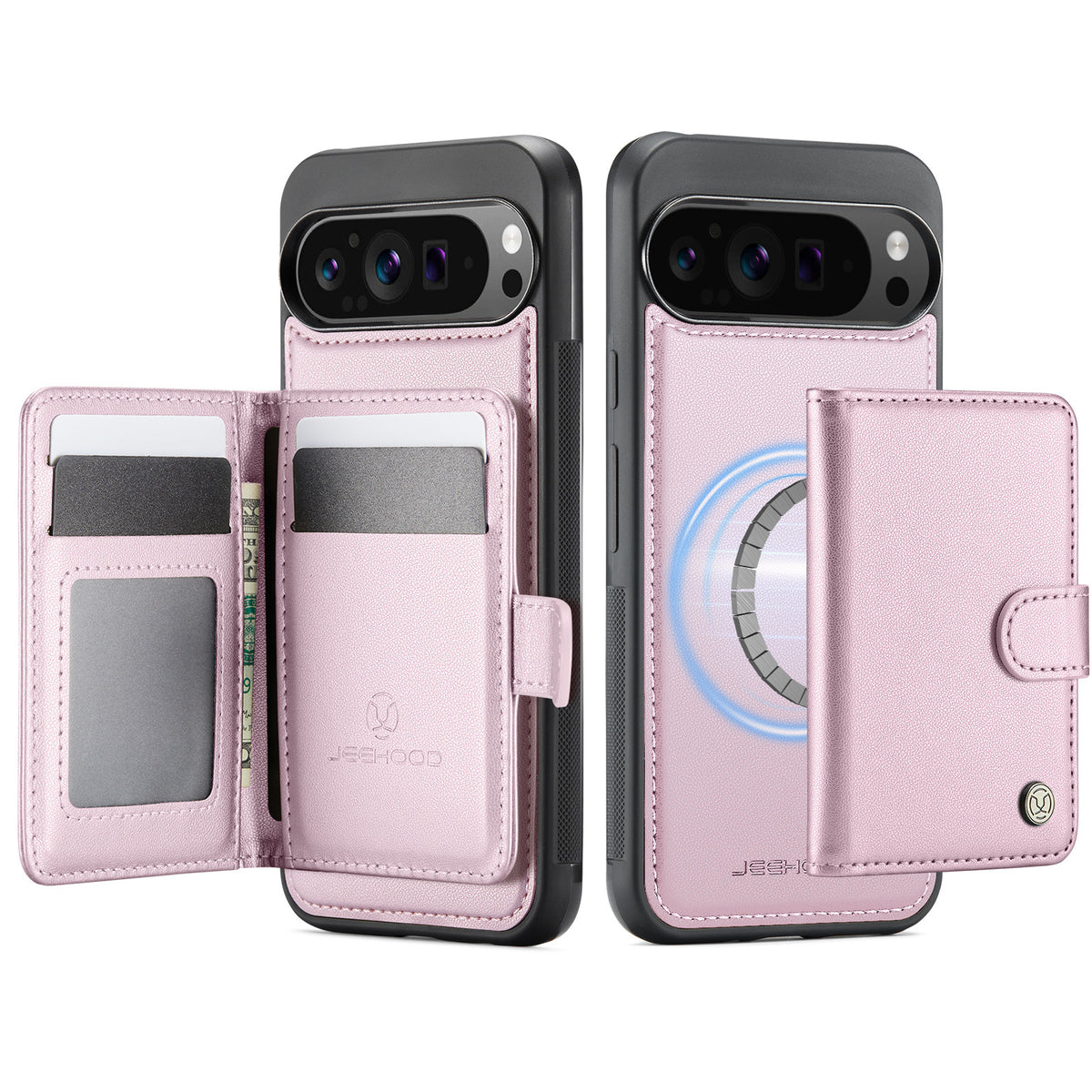 Capa Magnética 2 em 1 com Porta-Cartões e Carregamento Sem Fios para Google Pixel 10 e 11 Pro XL
