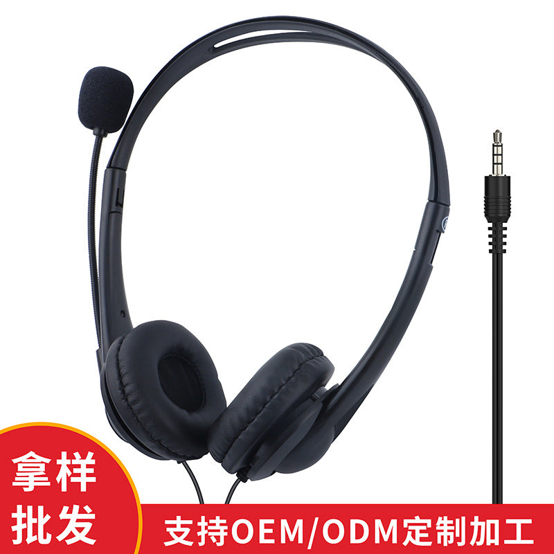 Auscultadores com Microfone Estéreo – Headset com Fio Universal para PC, Tablet e Telefóne