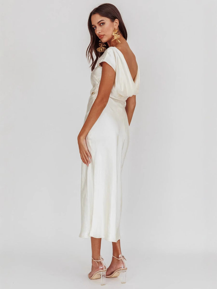 Vestido Sereia em Cetim com Ombro Único – Sexy, Elegante e Sofisticado