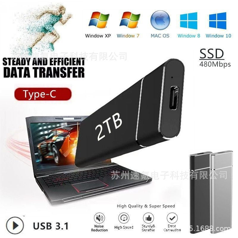 SSD Portátil de Alta Capacidade – Disco Sólido Móvel 1TB com Entrega Rápida