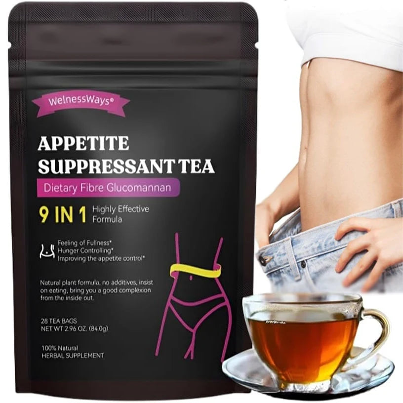 Appetite Suppressant Tea Support Carvings, Fullness & Weight Management - Dietary Supplement - 28 Tea Bags Green Tea