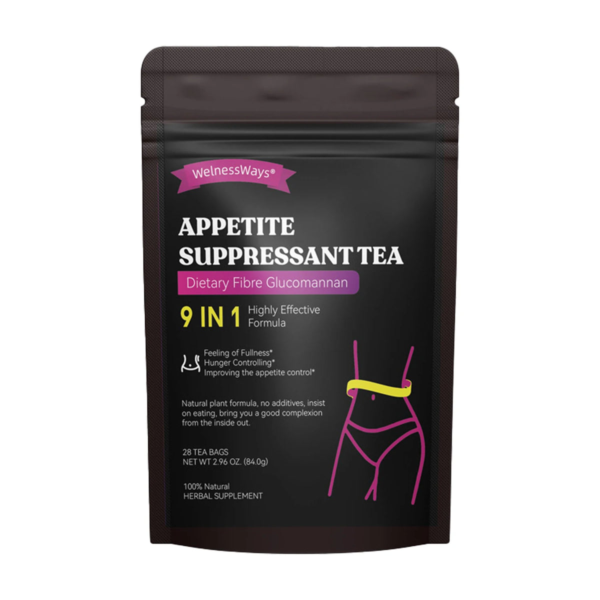 Appetite Suppressant Tea Support Carvings, Fullness & Weight Management - Dietary Supplement - 28 Tea Bags Green Tea