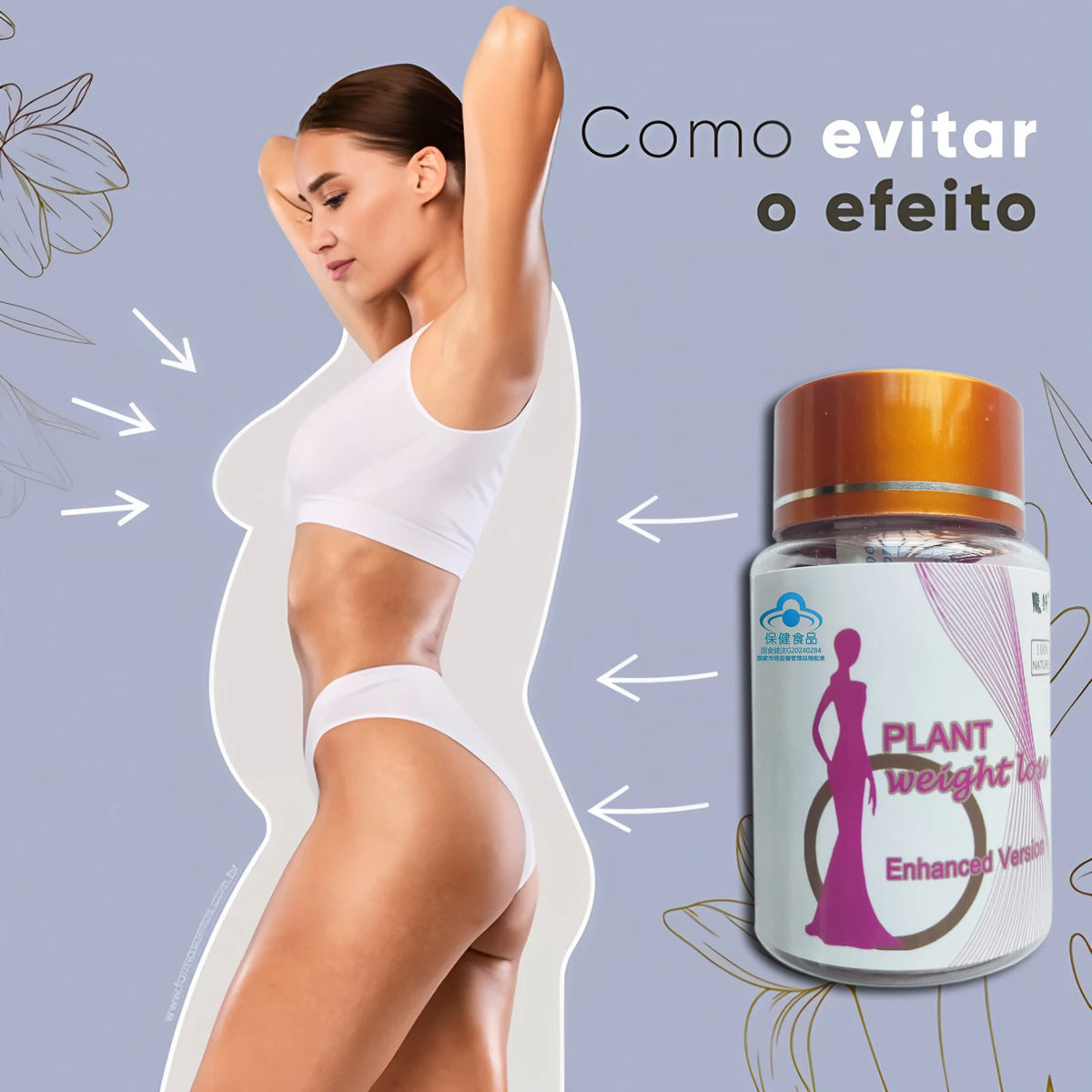 Pílulas de Emagrecimento Natural – Queimador de Gordura Potente com Extratos de Plantas, Supressor de Apetite,