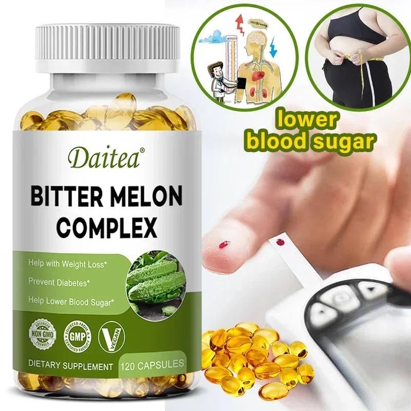 Cápsulas de Extrato de Melão Amargo Daitea – Controlo de Açúcar no Sangue, Queima de Gordura e Multivitaminas Naturais