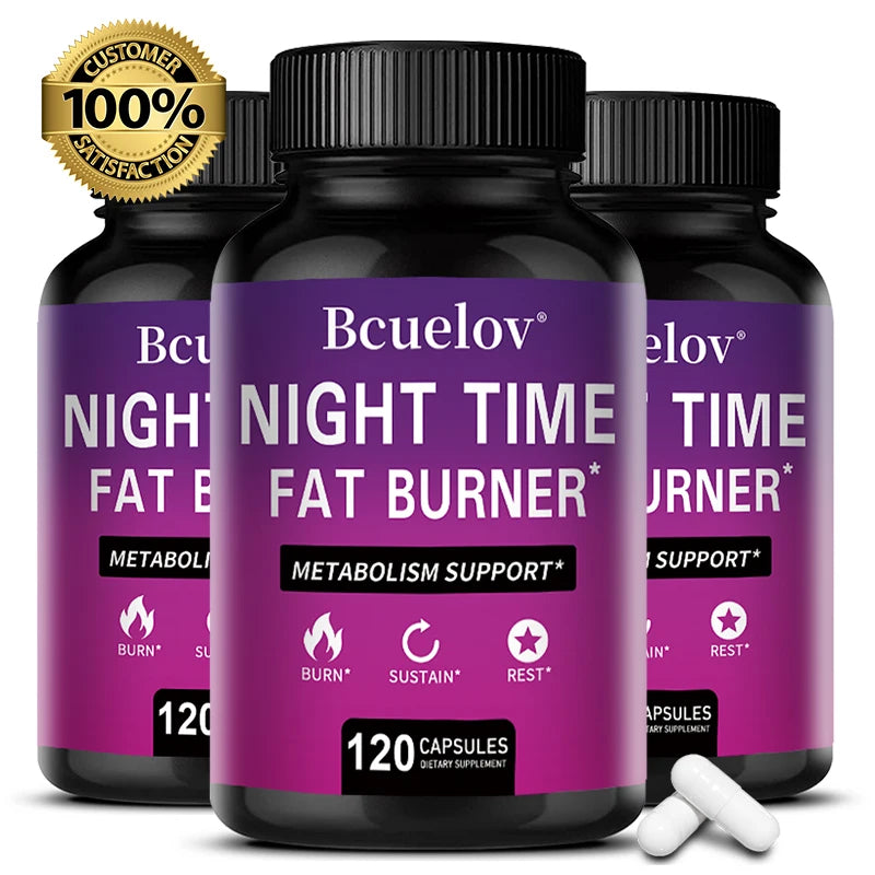 Queimador de Gordura Noturno Bcuelov – Termogénico Natural, Supressor de Apetite e Acelerador do Metabolismo com Vitamina D