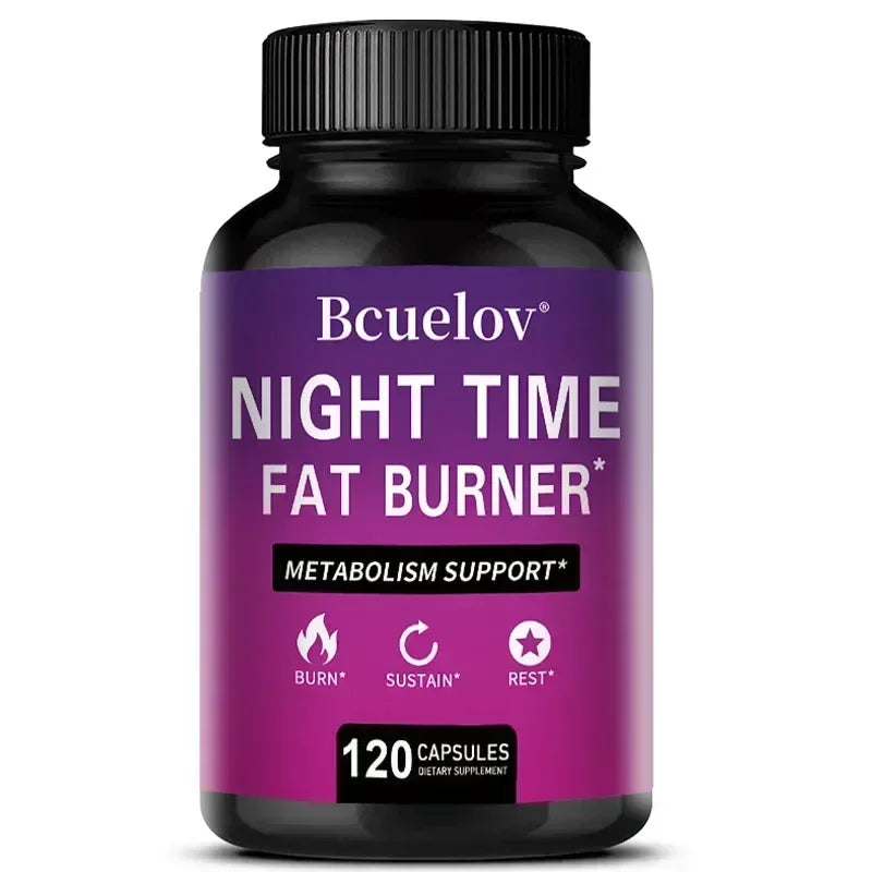 Queimador de Gordura Noturno Bcuelov – Termogénico Natural, Supressor de Apetite e Acelerador do Metabolismo com Vitamina D