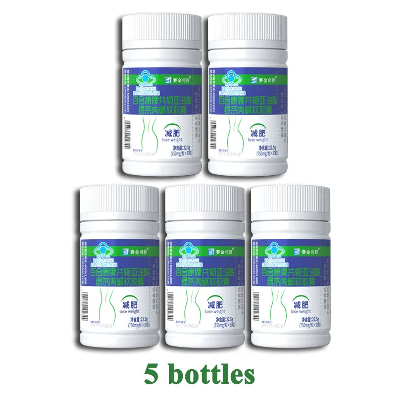 Cápsulas de Ácido Linoleico Conjugado com Chá Verde e L-Carnitina – Gestão de Peso Natural, 30 Cápsulas