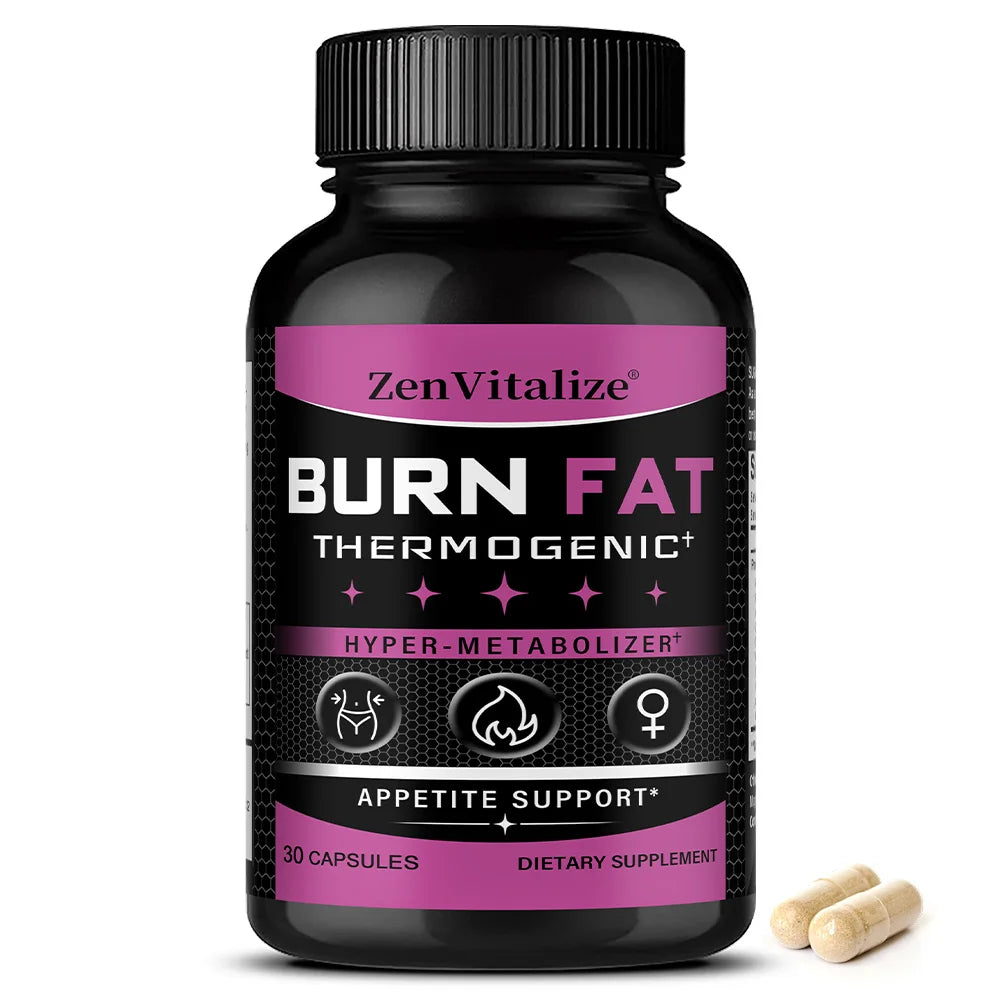 Queimador de Gordura Termogénico Zenvitalize – Supressor de Apetite Natural e Acelerador do Metabolismo com Psyllium, Palmeira e Gengibre