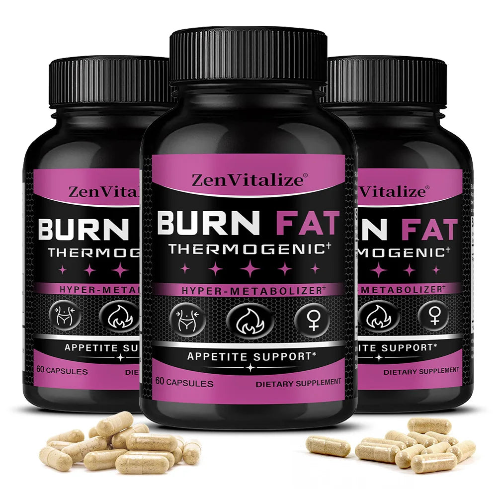 Queimador de Gordura Termogénico Zenvitalize – Supressor de Apetite Natural e Acelerador do Metabolismo com Psyllium, Palmeira e Gengibre