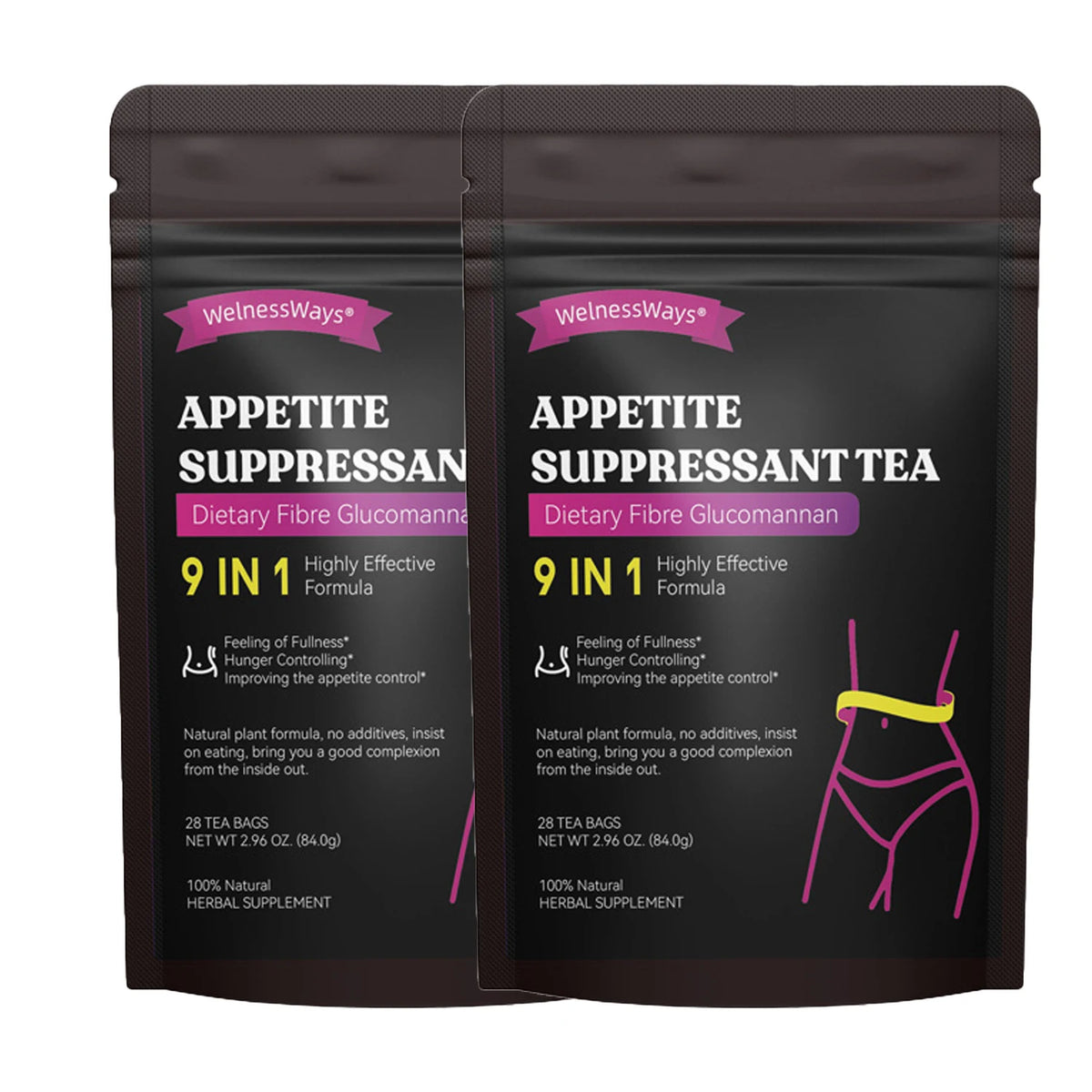 Appetite Suppressant Tea Support Carvings, Fullness & Weight Management - Dietary Supplement - 28 Tea Bags Green Tea