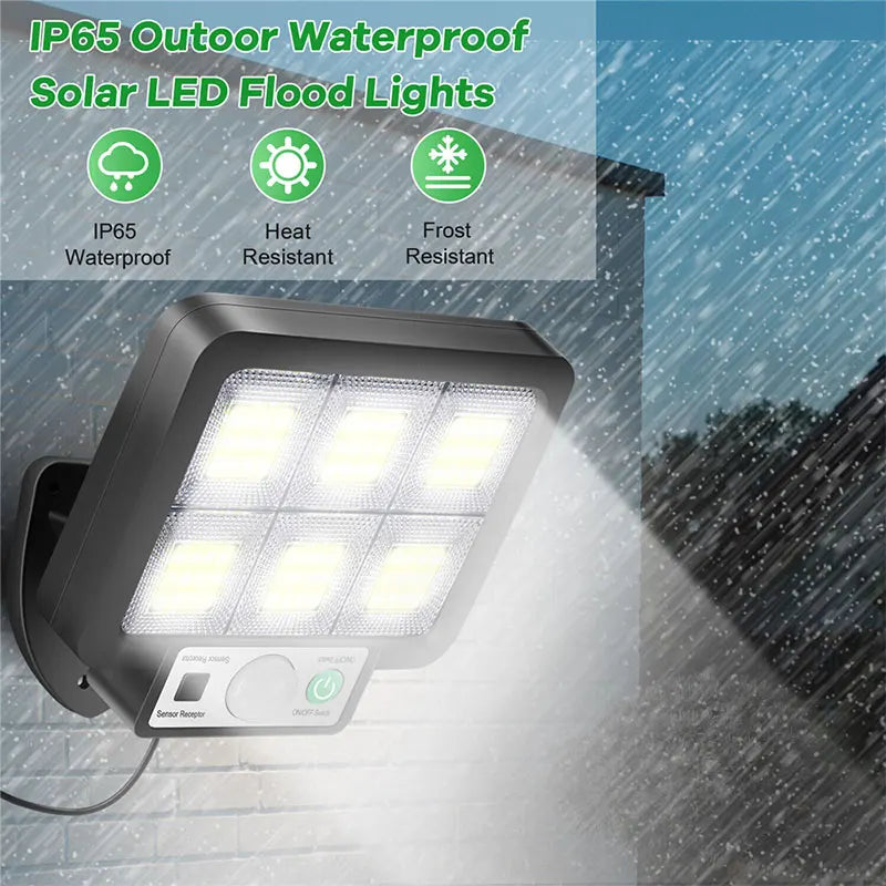 Candeeiro Solar LED de Parede com Sensor de Movimento – 3 Modos | Exterior À Prova de Água