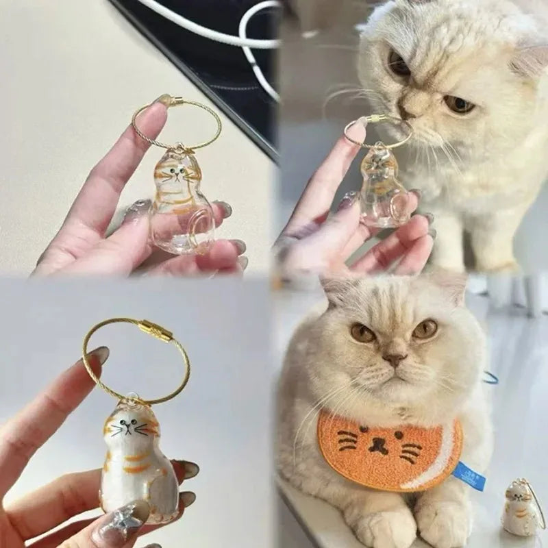 Porta-chaves Gato Gengibre – Pendente para Mochila com Caixa