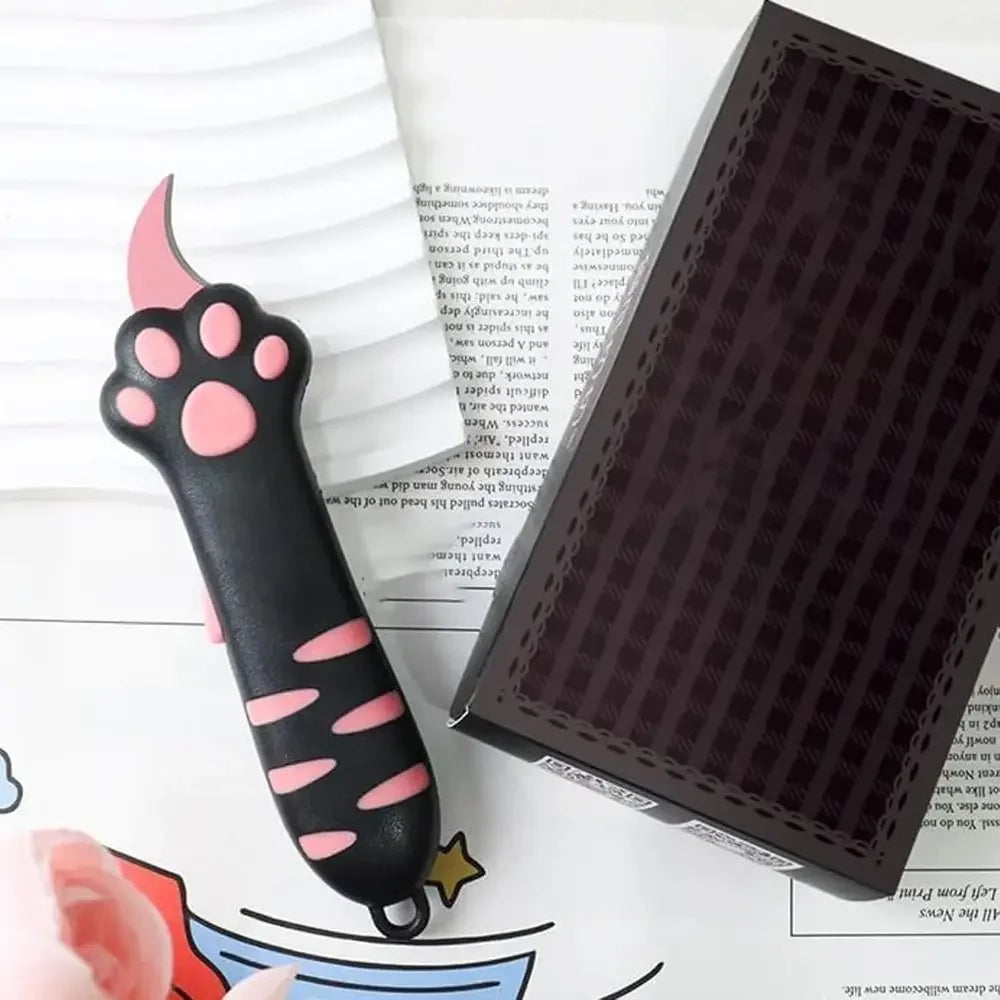Corta-papel em Forma de Pata de Gato – Mini Faca Utilitária Portátil
