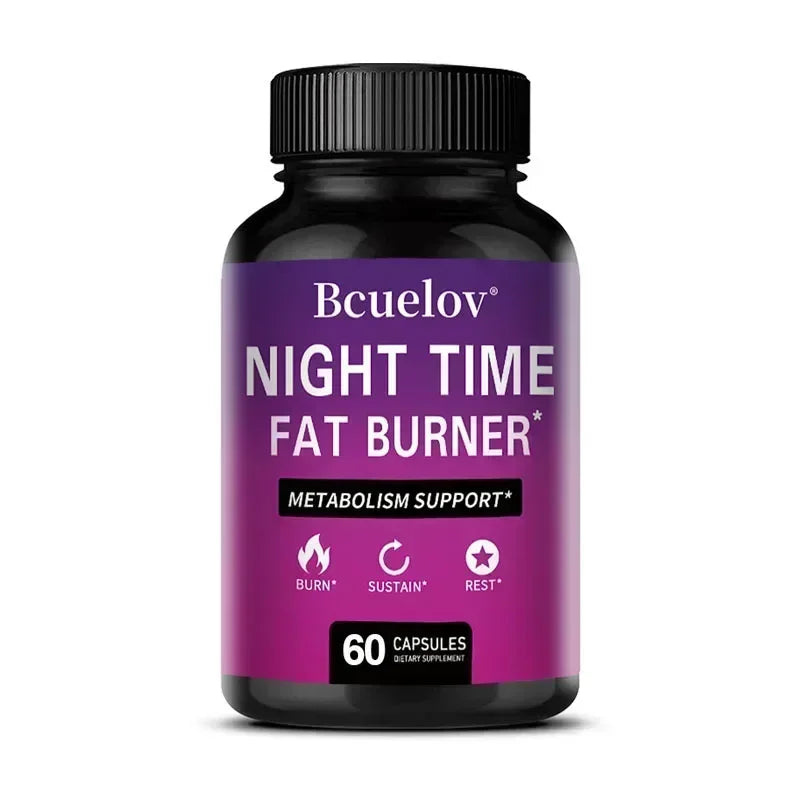 Queimador de Gordura Noturno Bcuelov – Termogénico Natural, Supressor de Apetite e Acelerador do Metabolismo com Vitamina D
