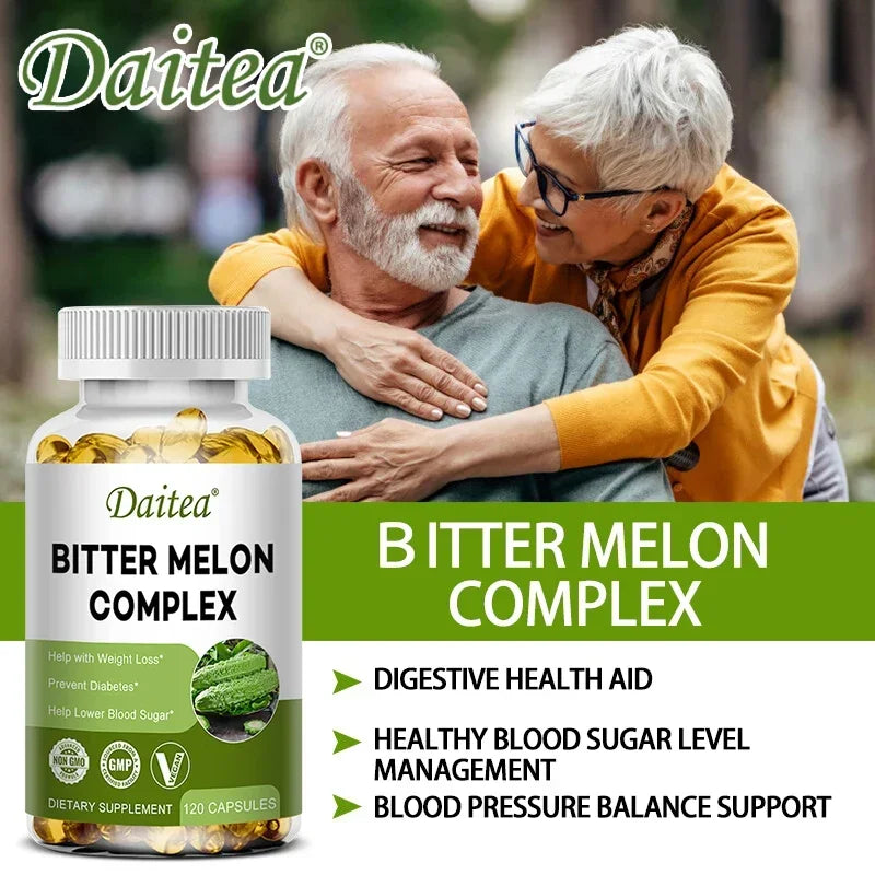 Cápsulas de Extrato de Melão Amargo Daitea – Controlo de Açúcar no Sangue, Queima de Gordura e Multivitaminas Naturais