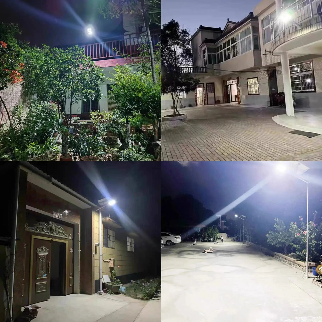 Luz Solar para Exterior 15000LM – Sensor de Movimento, IP65 À Prova de Água, Iluminação 240° para Jardim e Parede