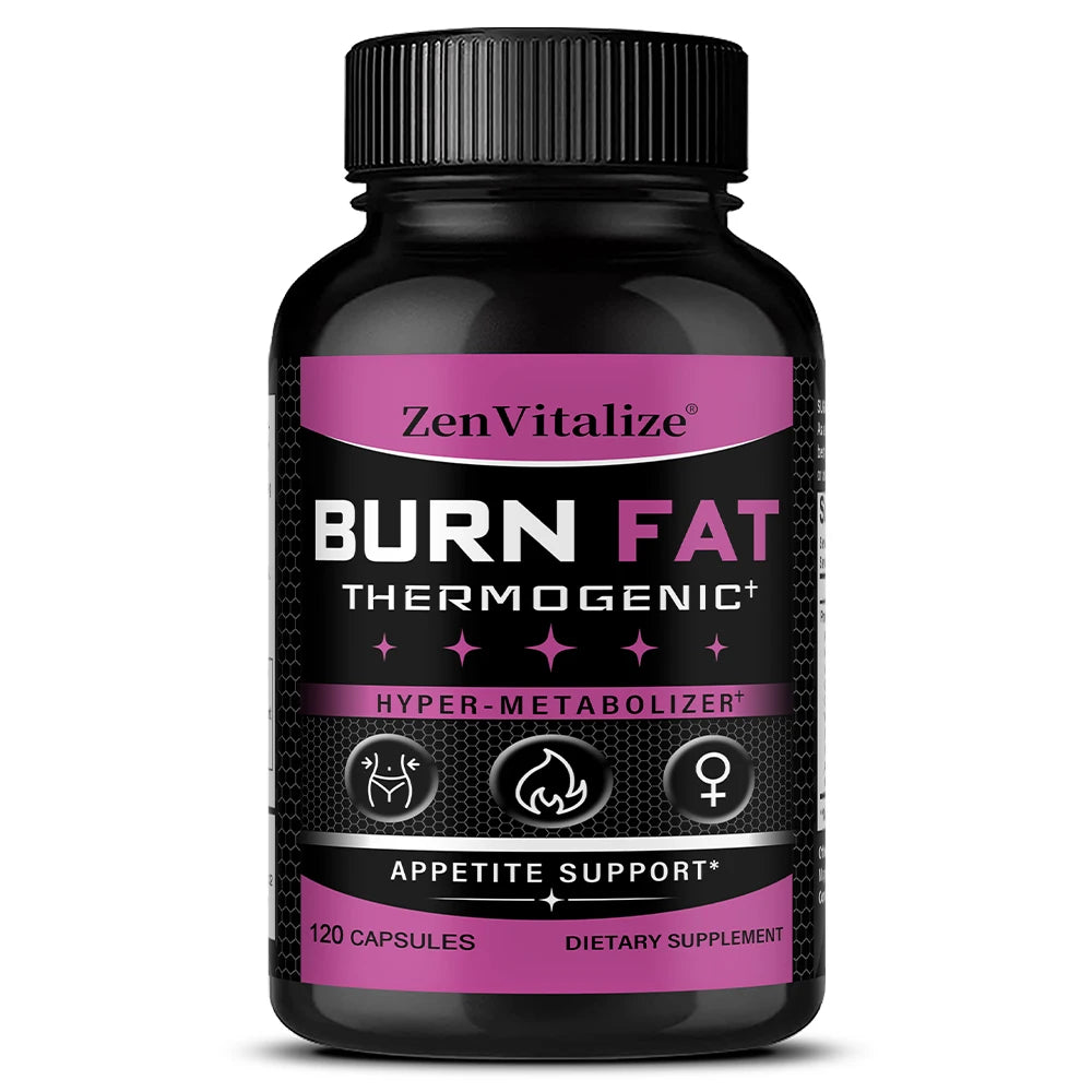 Queimador de Gordura Termogénico Zenvitalize – Supressor de Apetite Natural e Acelerador do Metabolismo com Psyllium, Palmeira e Gengibre