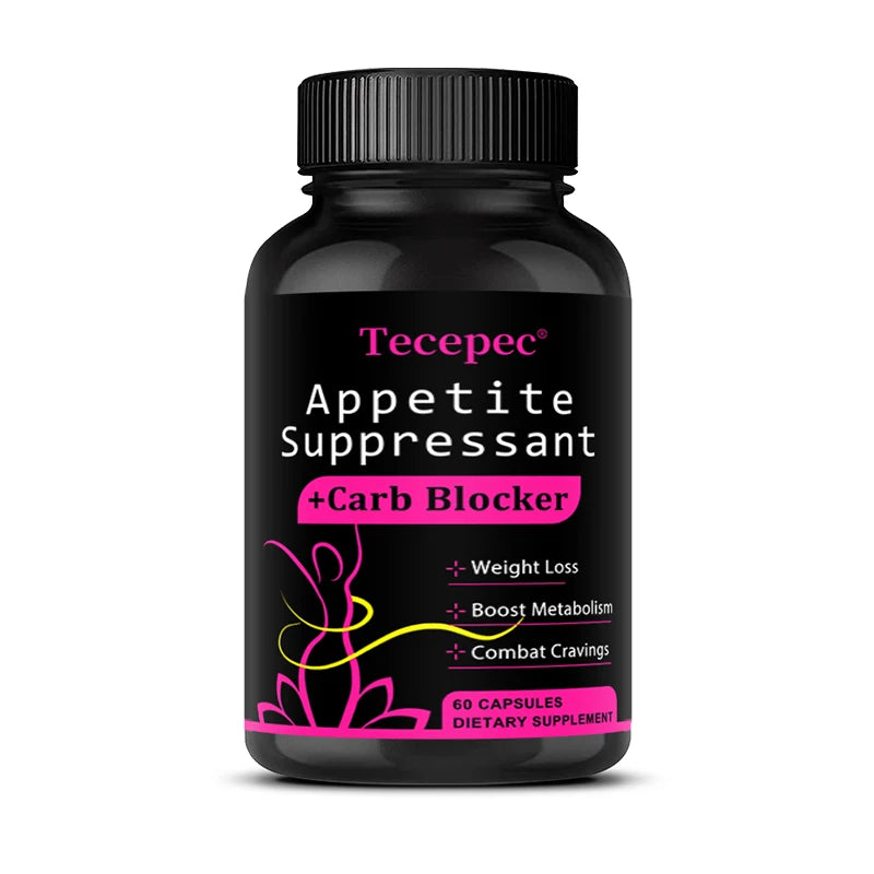 Supressor de Apetite para Mulheres Tecepec – Glucomanano e Cromo, Controlo de Desejos e Gestão de Peso