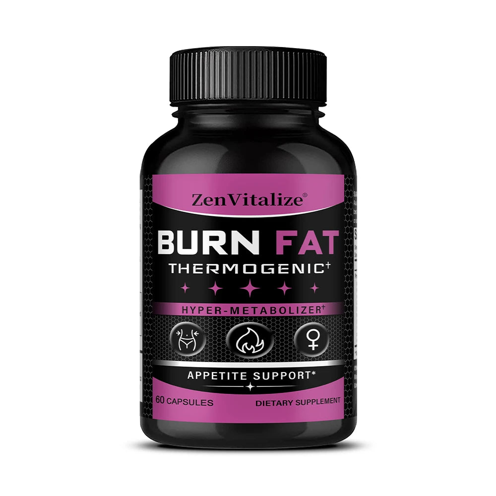 Queimador de Gordura Termogénico Zenvitalize – Supressor de Apetite Natural e Acelerador do Metabolismo com Psyllium, Palmeira e Gengibre