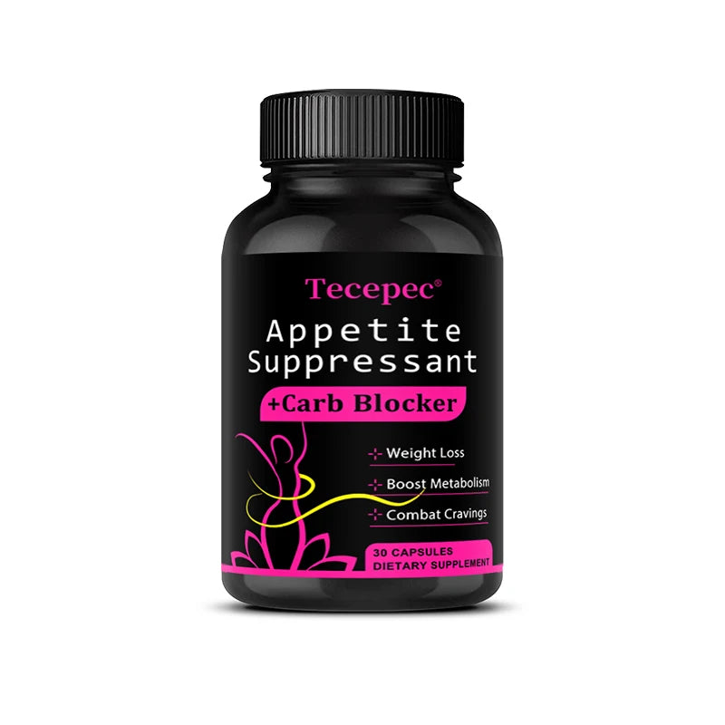 Supressor de Apetite para Mulheres Tecepec – Glucomanano e Cromo, Controlo de Desejos e Gestão de Peso