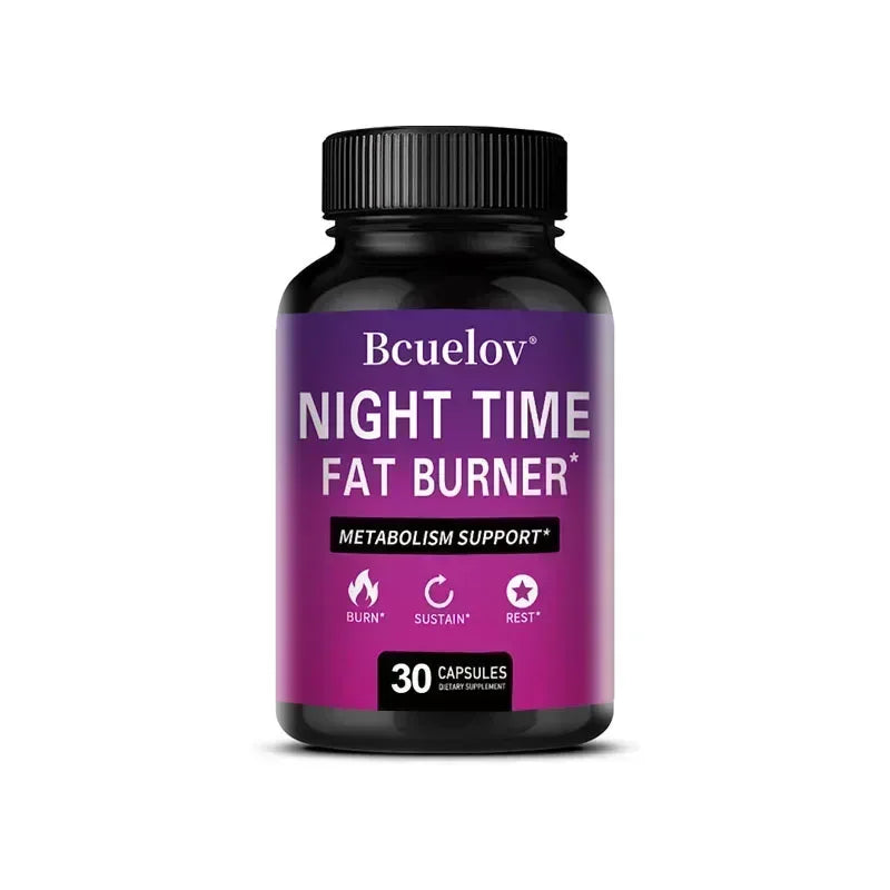 Queimador de Gordura Noturno Bcuelov – Termogénico Natural, Supressor de Apetite e Acelerador do Metabolismo com Vitamina D
